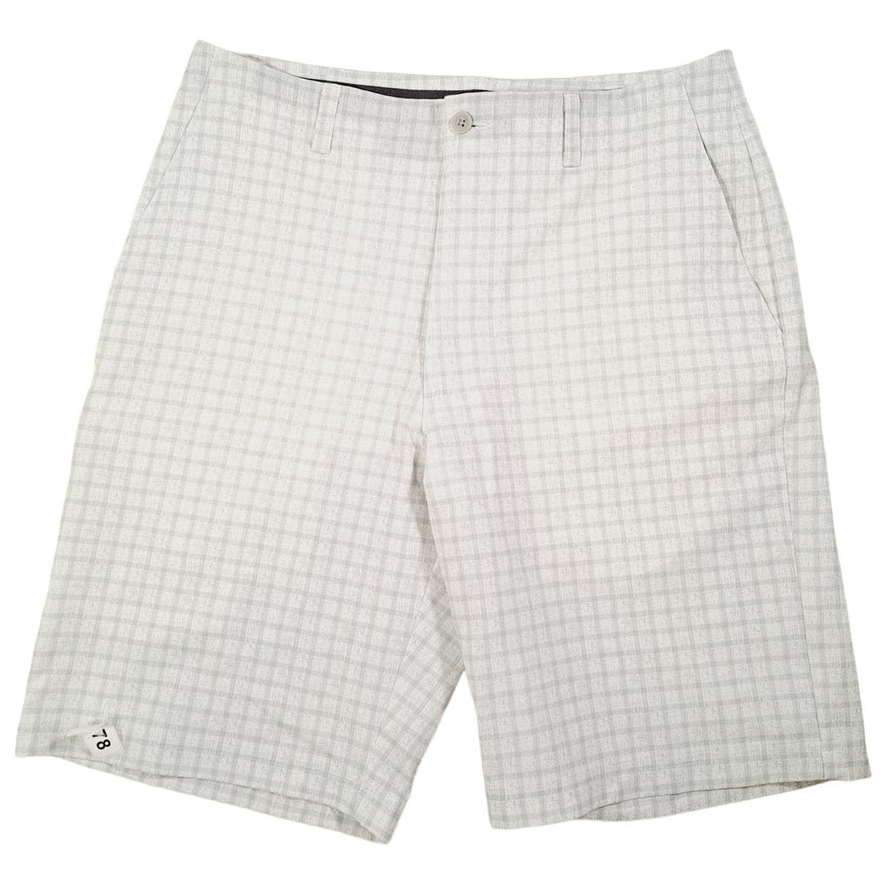Nicklaus Men's Polyester Shorts Size 32 Olive Green Strips White